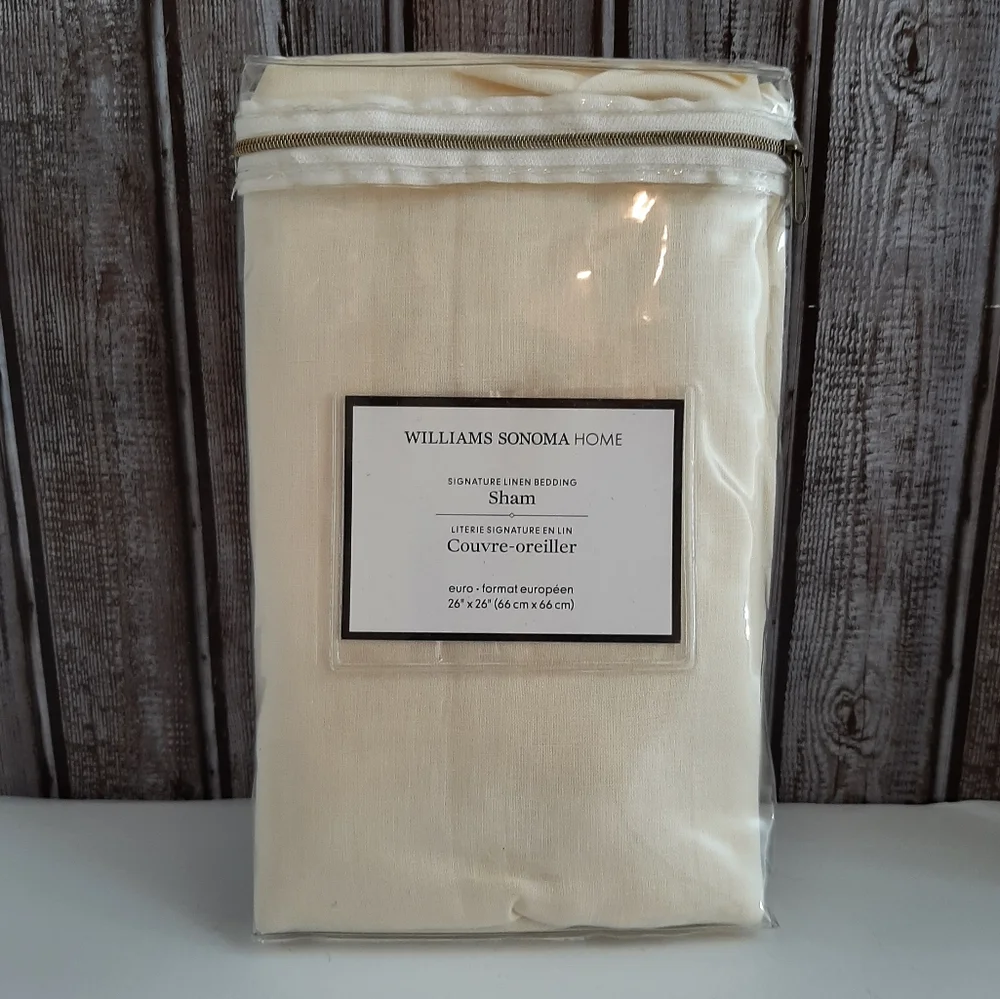 Williams Sonoma Signature Linen Euro Sham Ivory